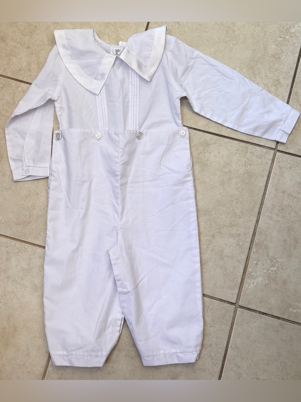 Royal Child White Boys Christening Baptism Romper